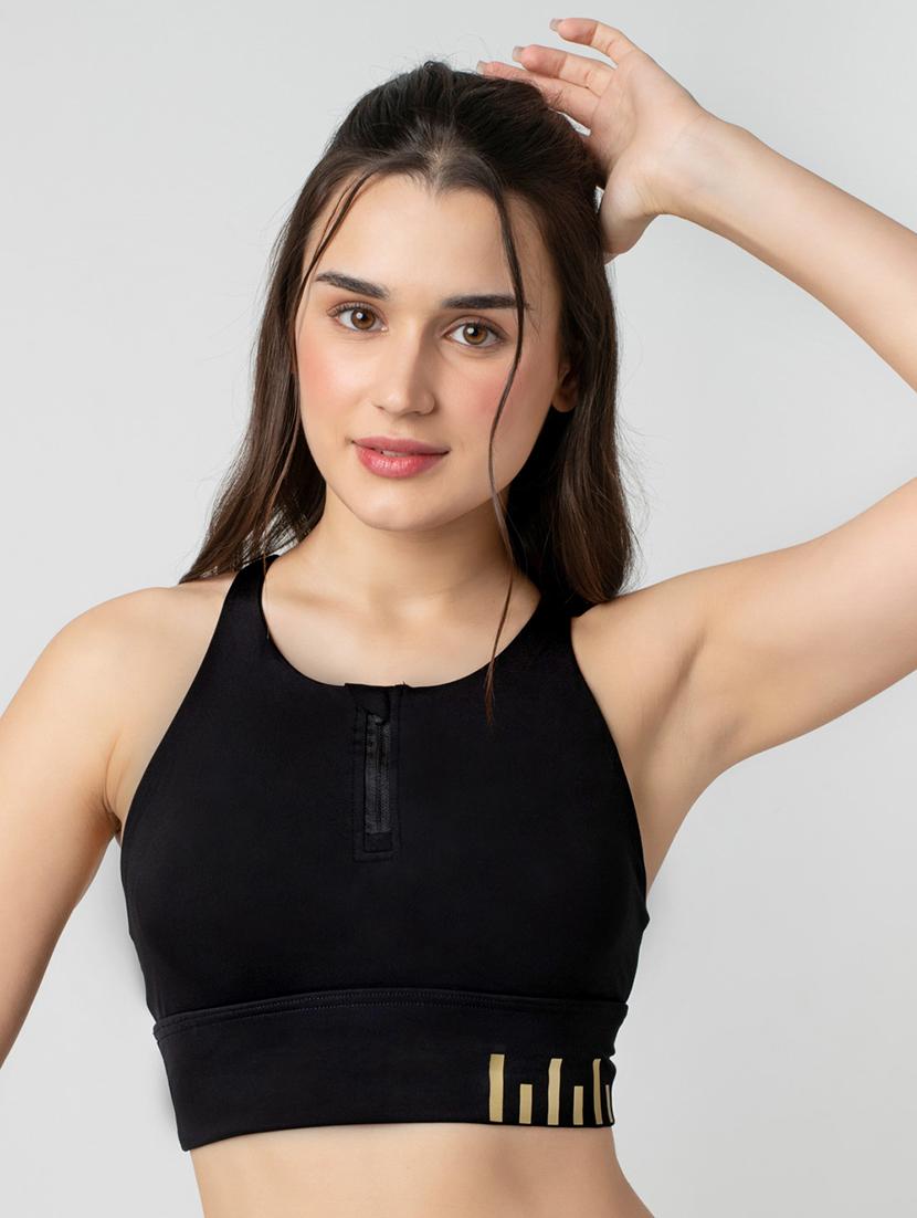 women solid lightly padded sports bra - 21926873 - Zoom Image - 0