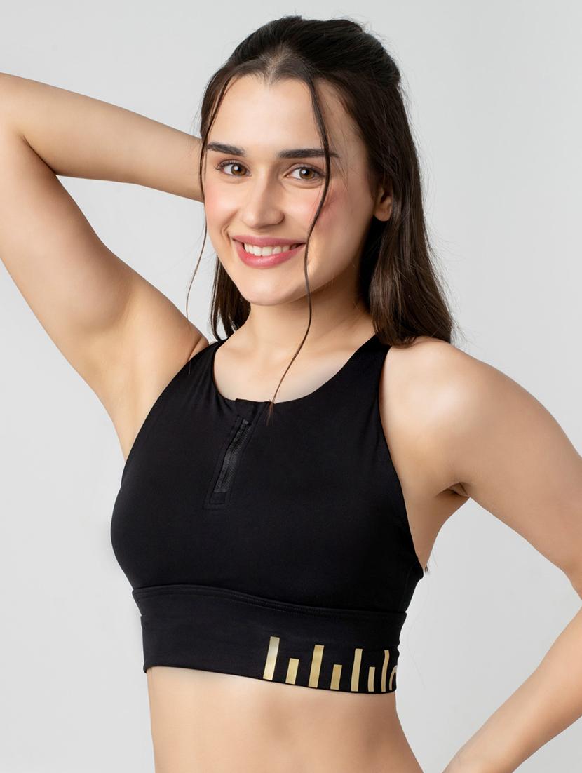 women solid lightly padded sports bra - 21926873 -  Standard Image - 1
