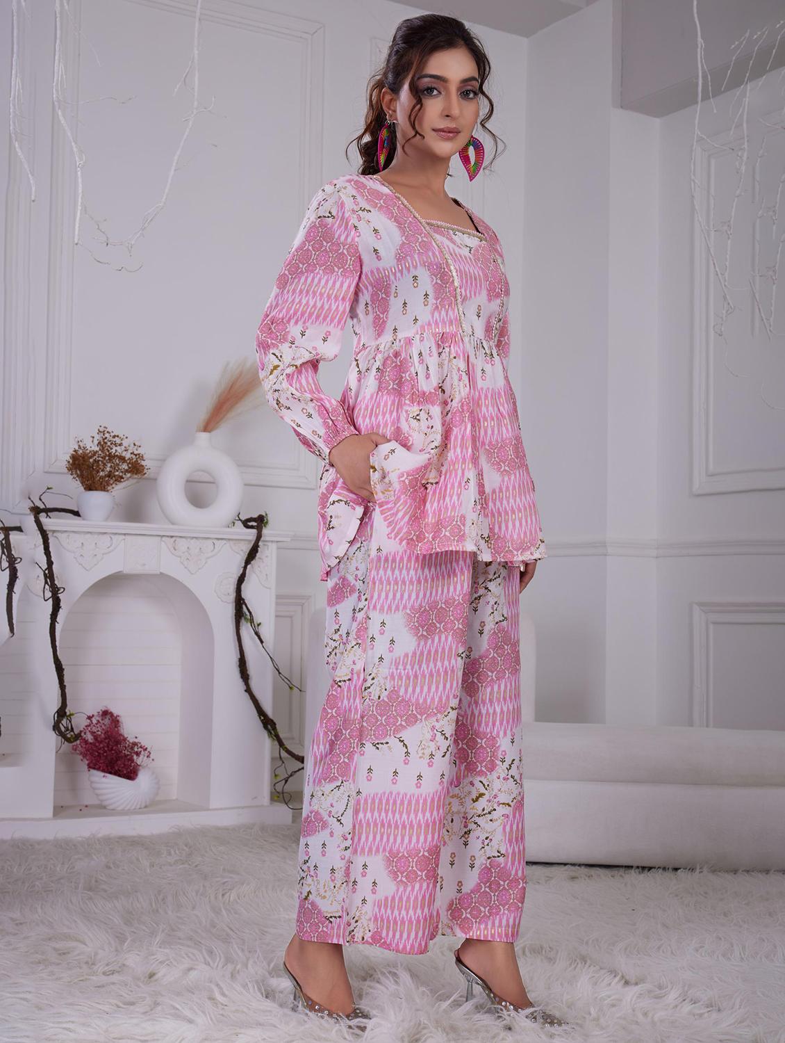 women printed long sleeve ethnic co-ord set - 21927940 -  Standard Image - 1