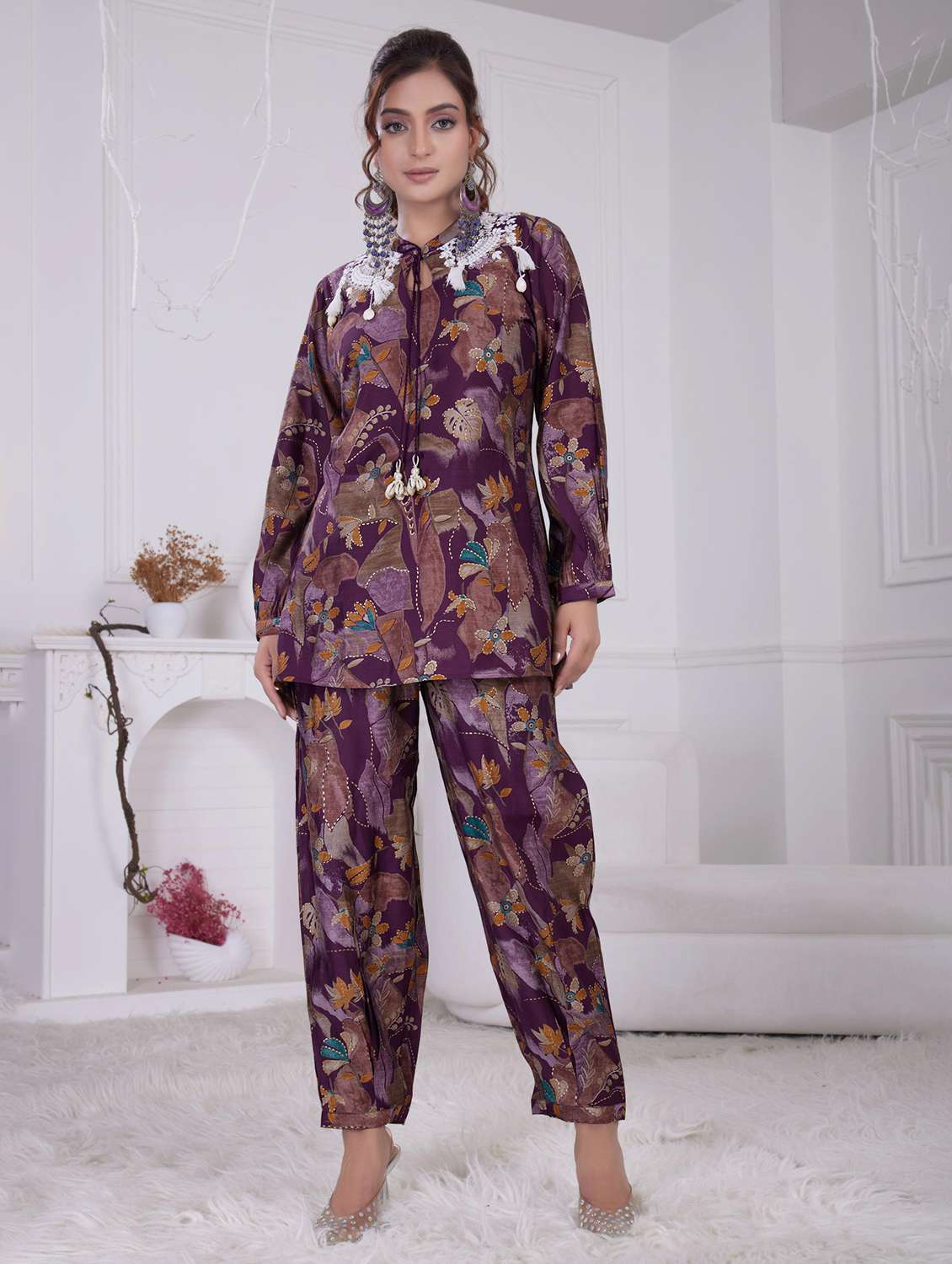 purple modal coord set