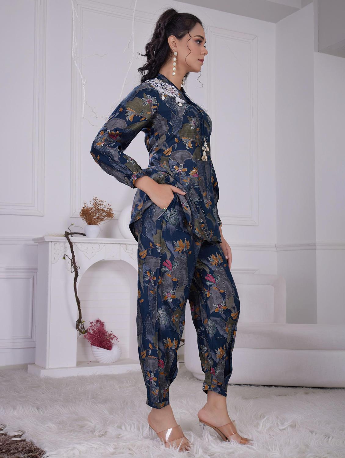 women printed long sleeve ethnic co-ord set - 21928022 -  Standard Image - 1