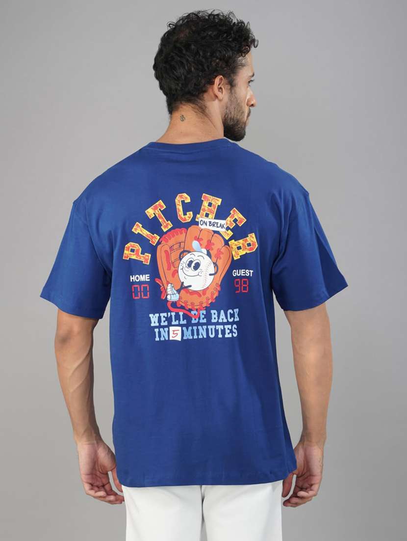 men printed short sleeves loose fit t-shirt