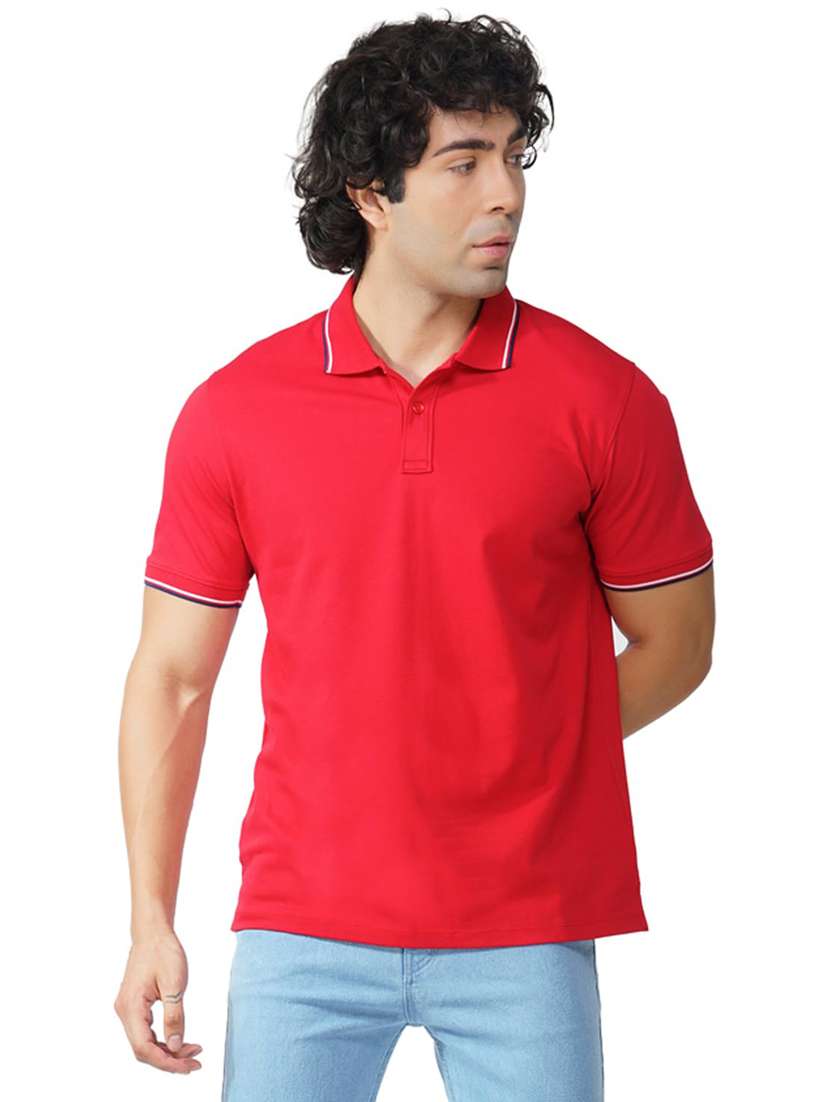 men solid short sleeves regular fit polo t-shirt - 21928071 -  Zoom Image - 0