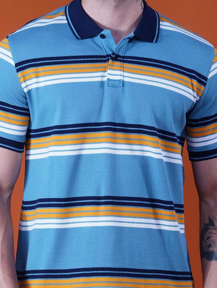 men striped short sleeves regular fit polo t-shirt - 21928075 -  Standard Image - 4