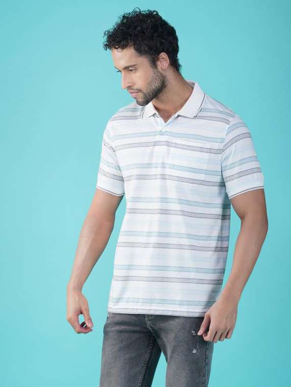 men striped short sleeves regular fit polo t-shirt - 21928082 -  Standard Image - 1