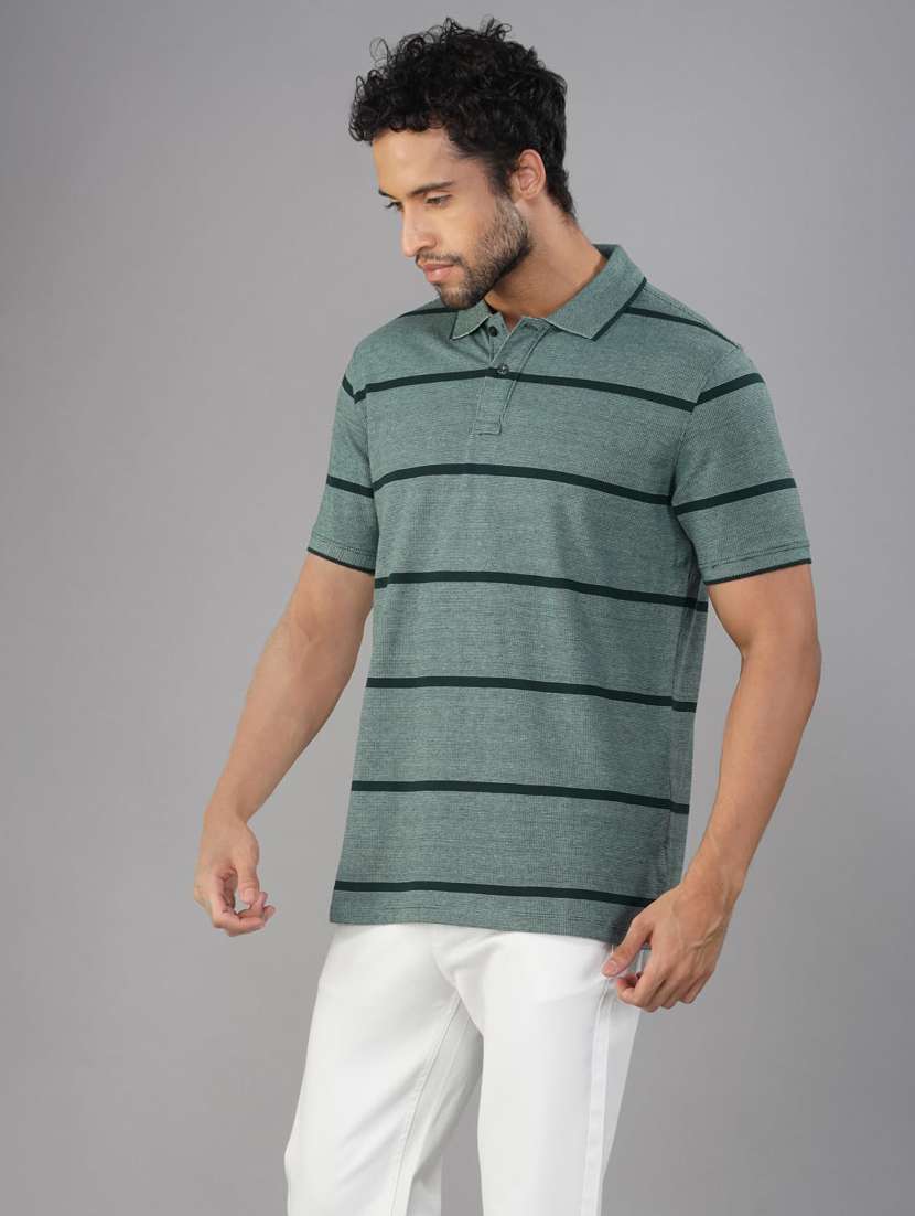 men striped short sleeves regular fit polo t-shirt - 21928088 -  Standard Image - 1
