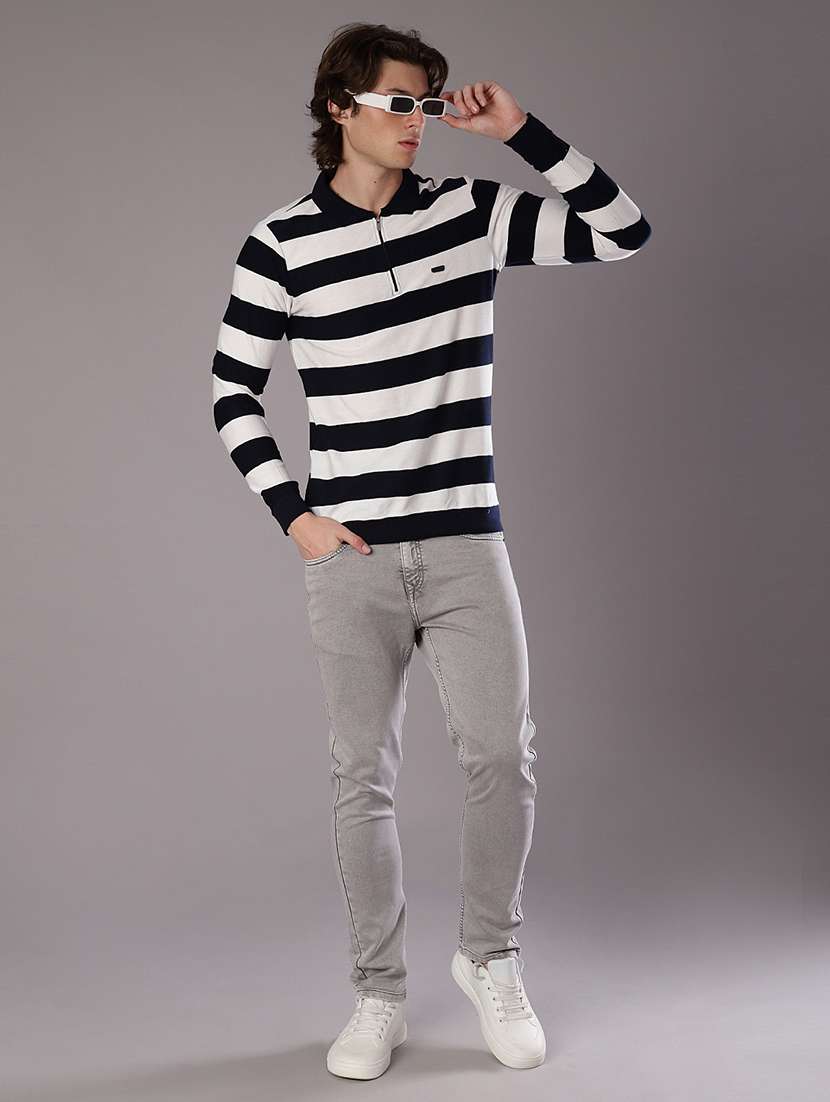 men striped long sleeve regular fit polo t-shirt - 21928280 - Standard Image - 4