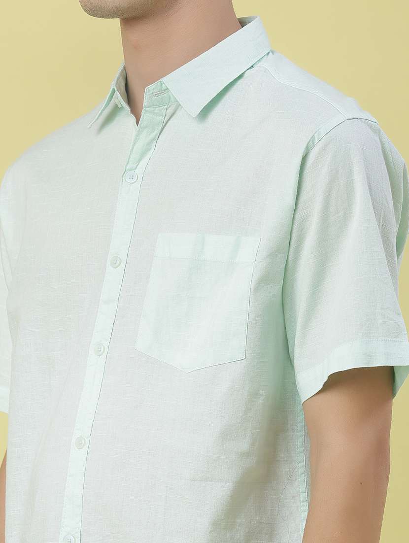 men solid short sleeve collared shirt - 21928310 - Standard Image - 4