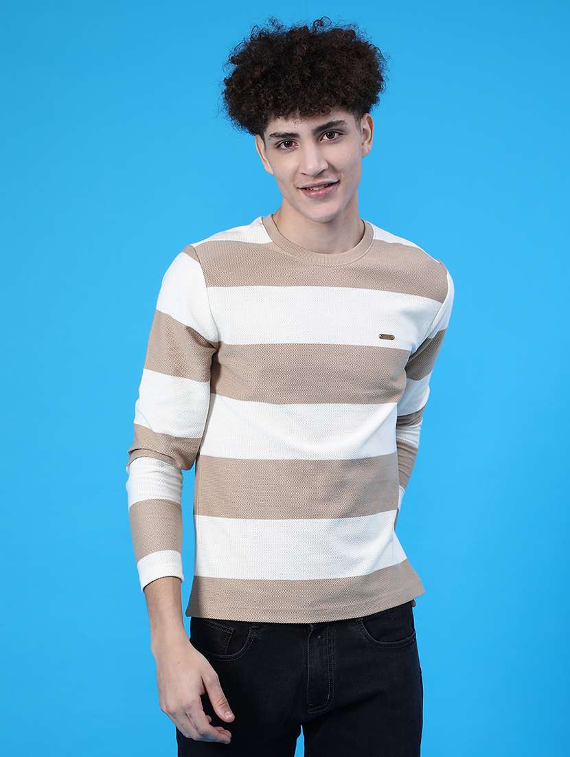 men striped long sleeve regular fit t-shirt - 21928314 -  Standard Image - 1