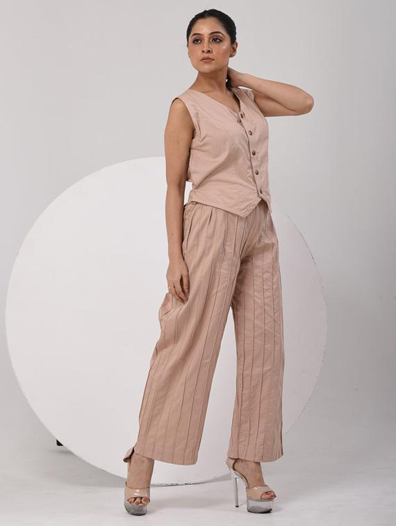 women solid top and culotte co-ord set - 21928500 - Standard Image - 4