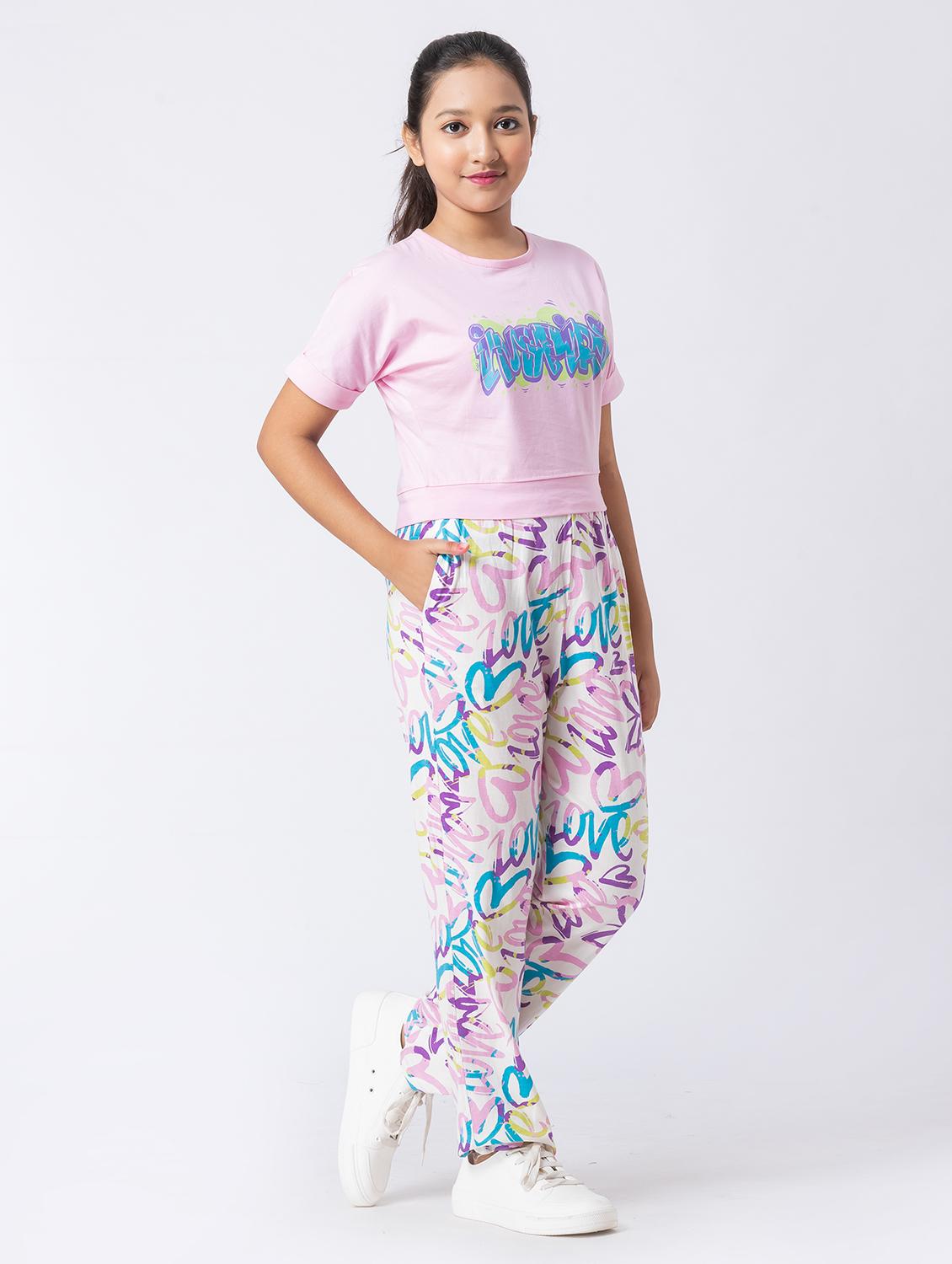girls printed short sleeve pyjama set nightwear - 21928551 - Standard Image - 1