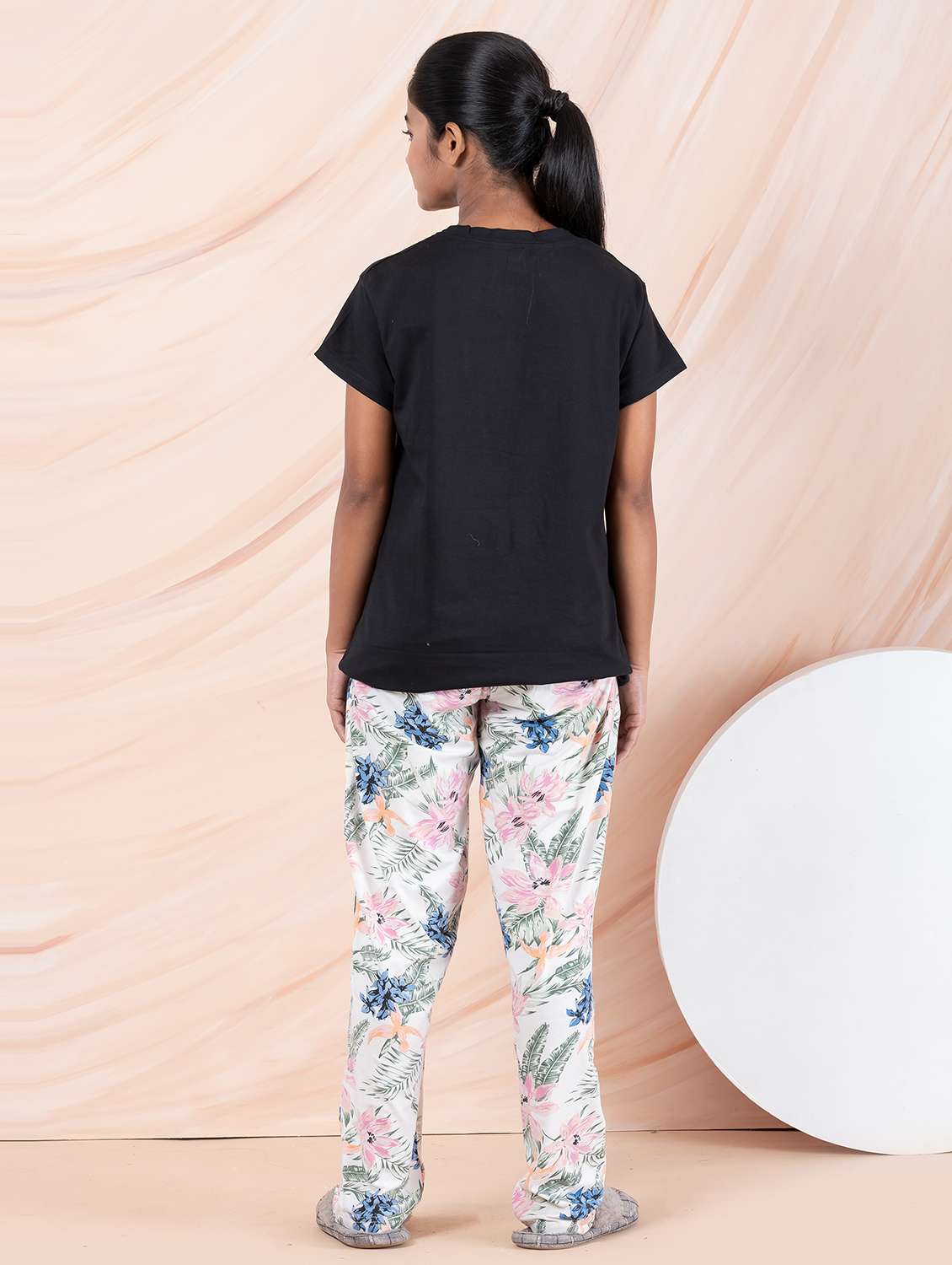 girls typographic round neck pyjama set nightwear - 21928555 -  Standard Image - 4