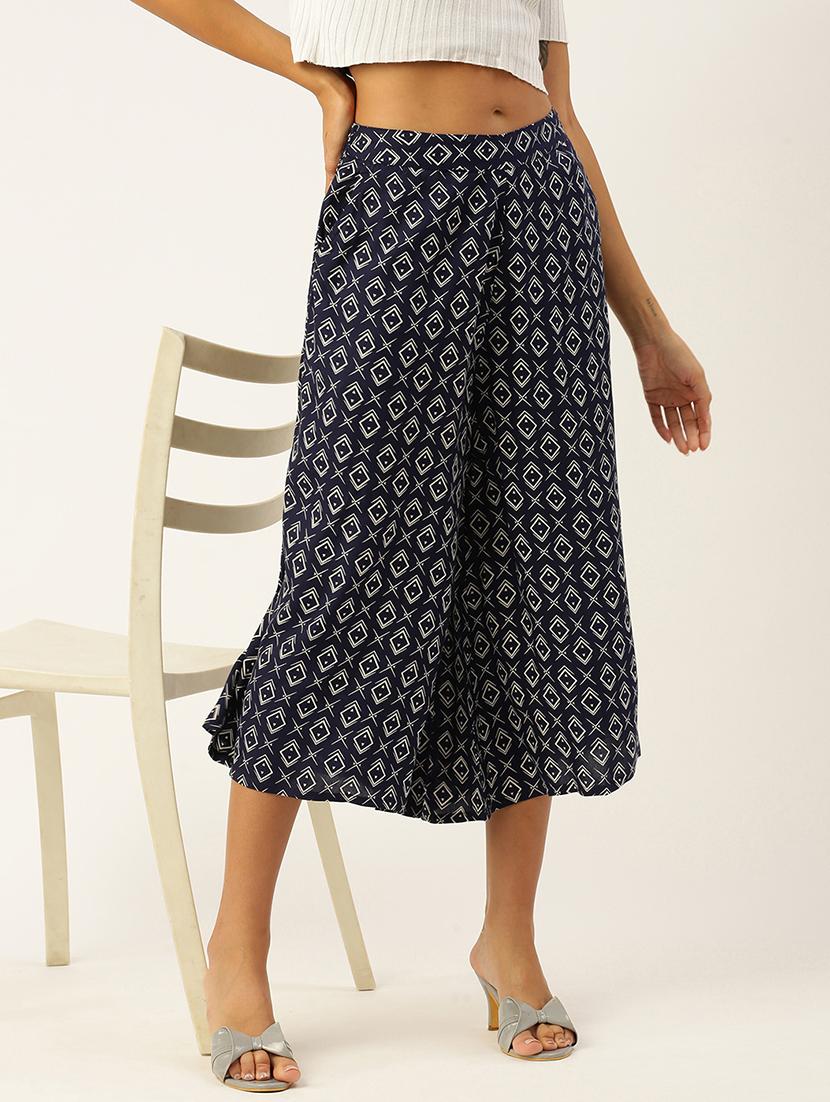 women printed mid rise culottes - 21928564 - Zoom Image - 0