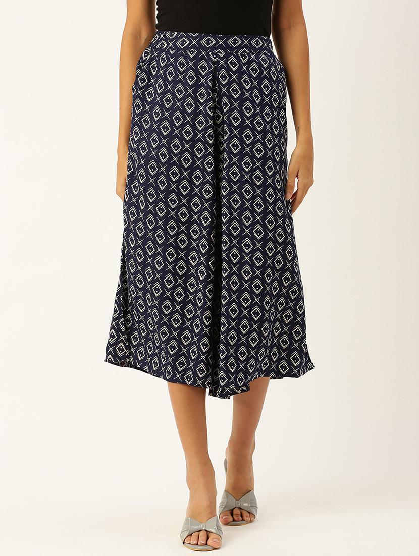 women printed mid rise culottes - 21928564 -  Standard Image - 1