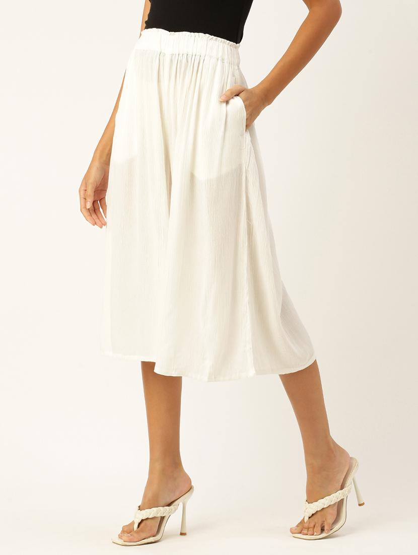 women solid high rise claf length palazzo - 21928568 - Standard Image - 1