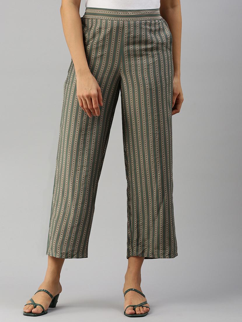 women printed high rise calf length palazzo - 21928576 - Standard Image - 1