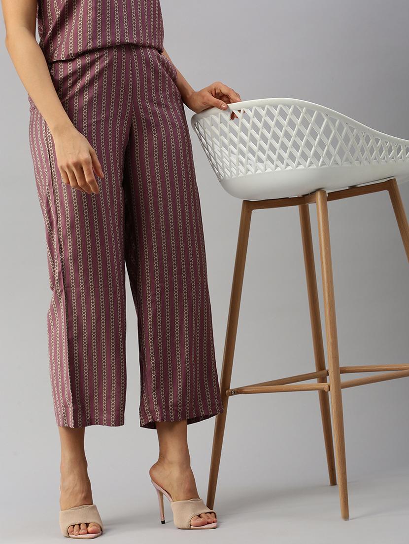 women printed high rise calf length palazzo - 21928577 - Zoom Image - 0
