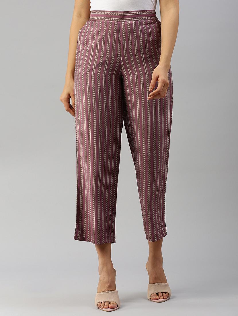 women printed high rise calf length palazzo - 21928577 - Standard Image - 1