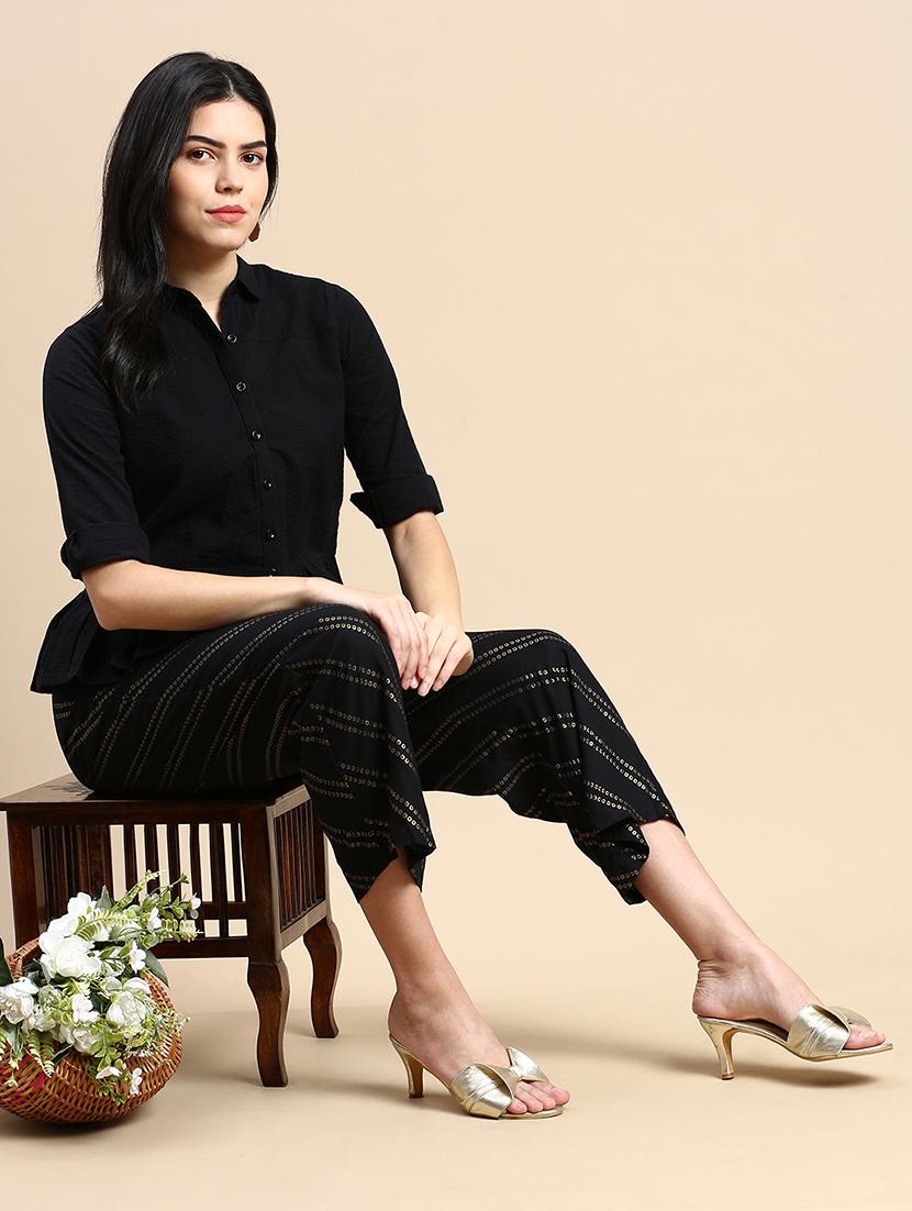 women bandhani printed mid rise straight palazzo - 21928583 - Standard Image - 4