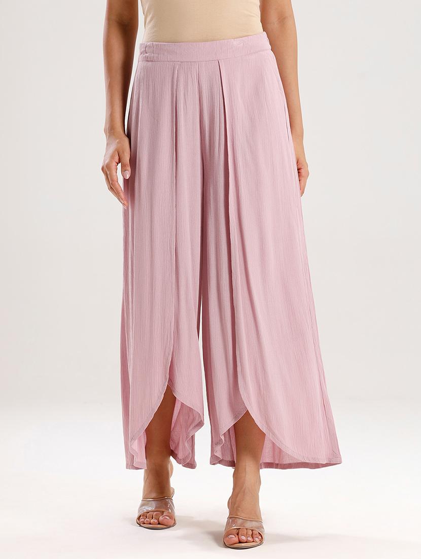 women solid high rise flared palazzo - 21929576 - Zoom Image - 0