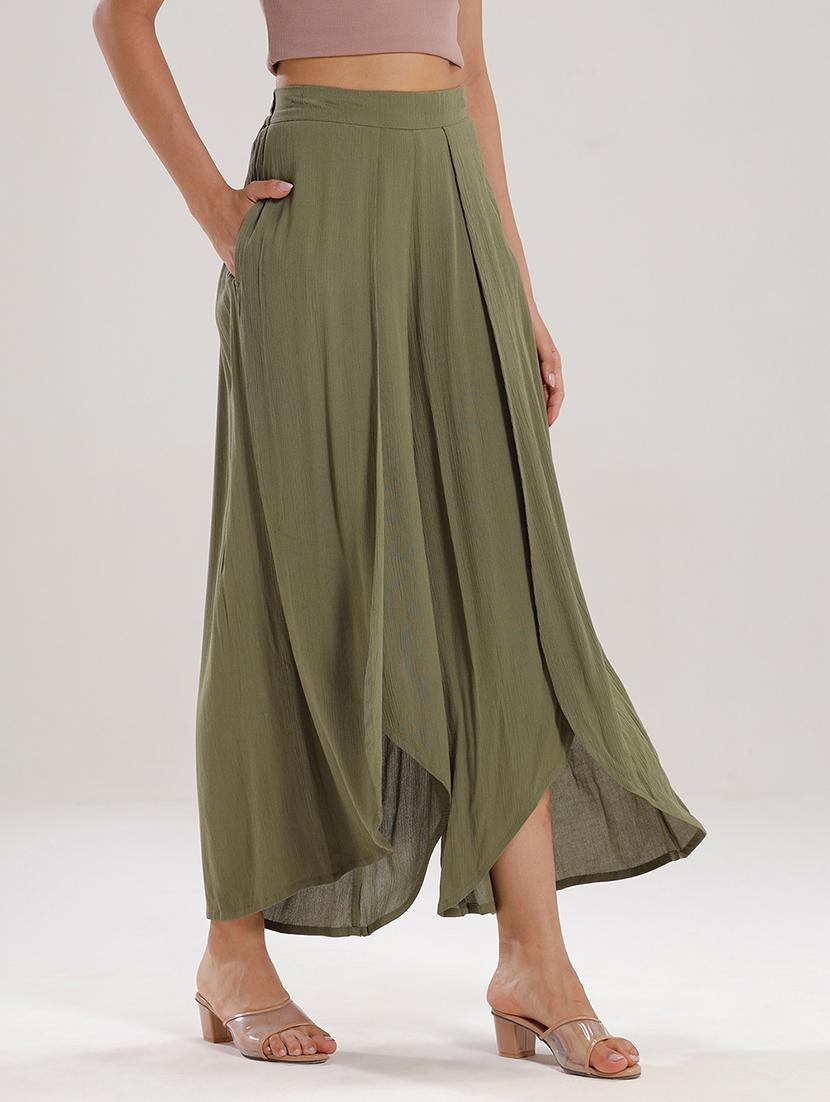 women solid high rise flared palazzo - 21929577 - Standard Image - 1