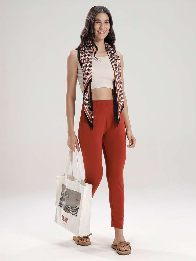 women solid high rise cigarette pant - 21929579 -  Standard Image - 4