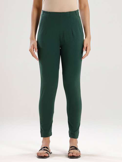 women solid high rise cigarette pant - 21929580 - Standard Image - 0