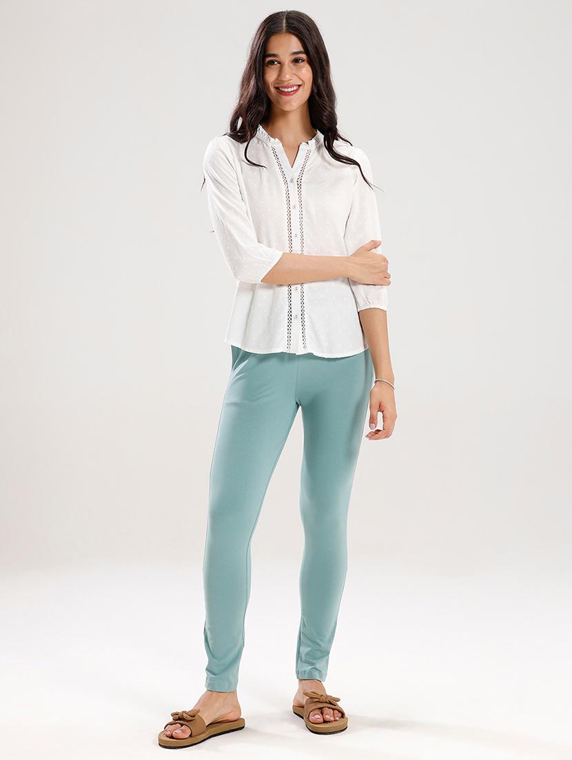 women solid mid rise ankle length legging - 21929581 - Standard Image - 4