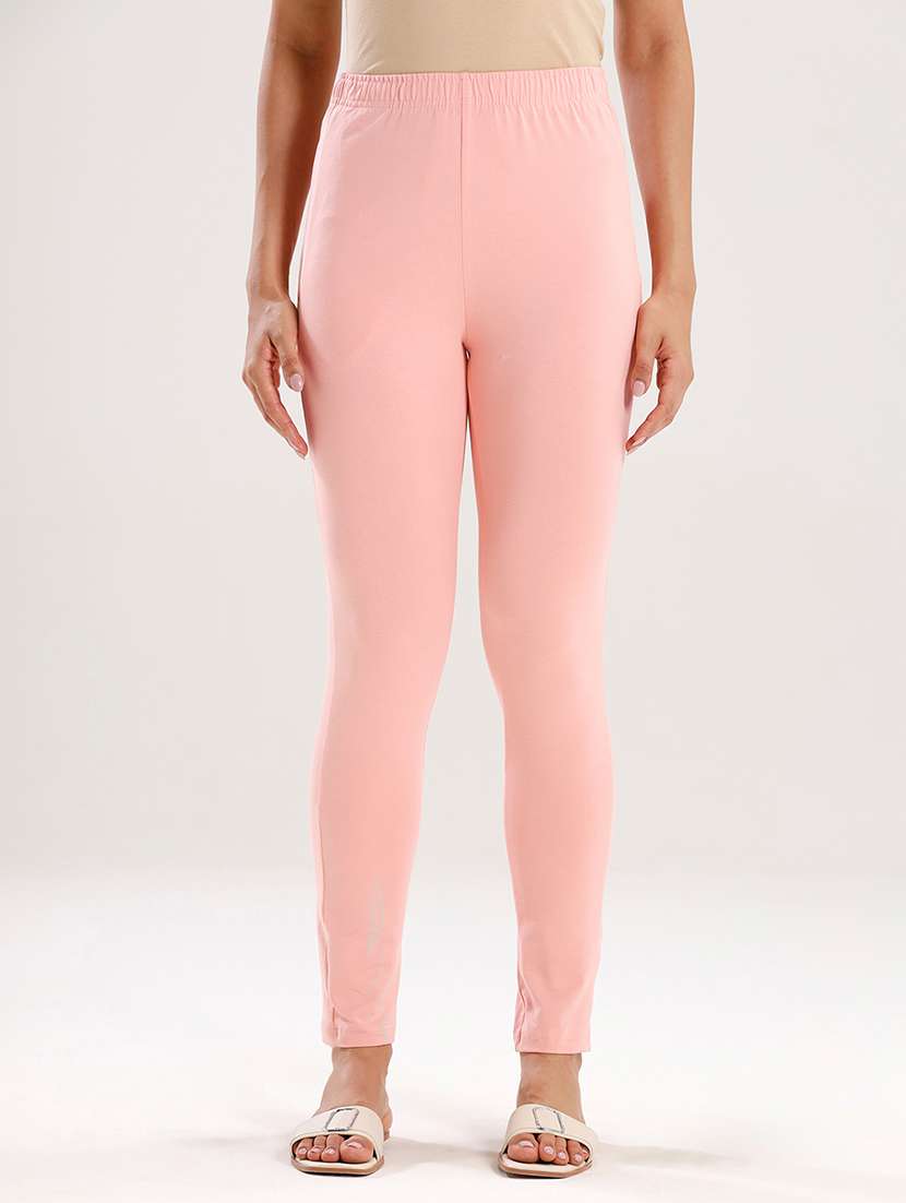 women solid mid rise ankle length legging