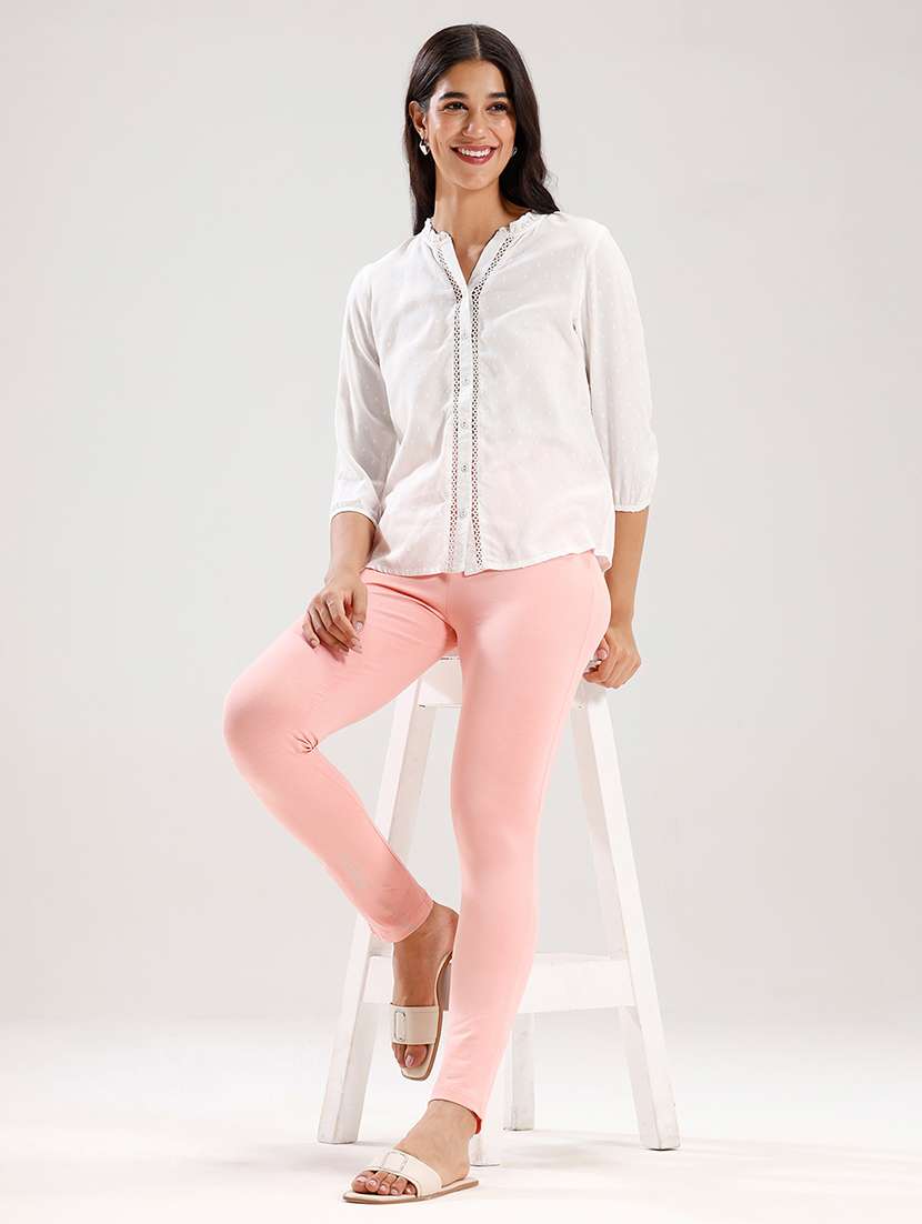 women solid mid rise ankle length legging - 21929584 -  Standard Image - 4