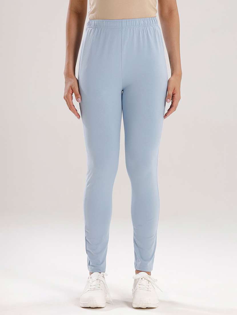 women solid mid rise ankle length legging