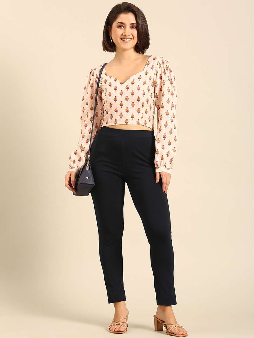 women solid mid rise ankle length legging - 21929592 -  Standard Image - 4