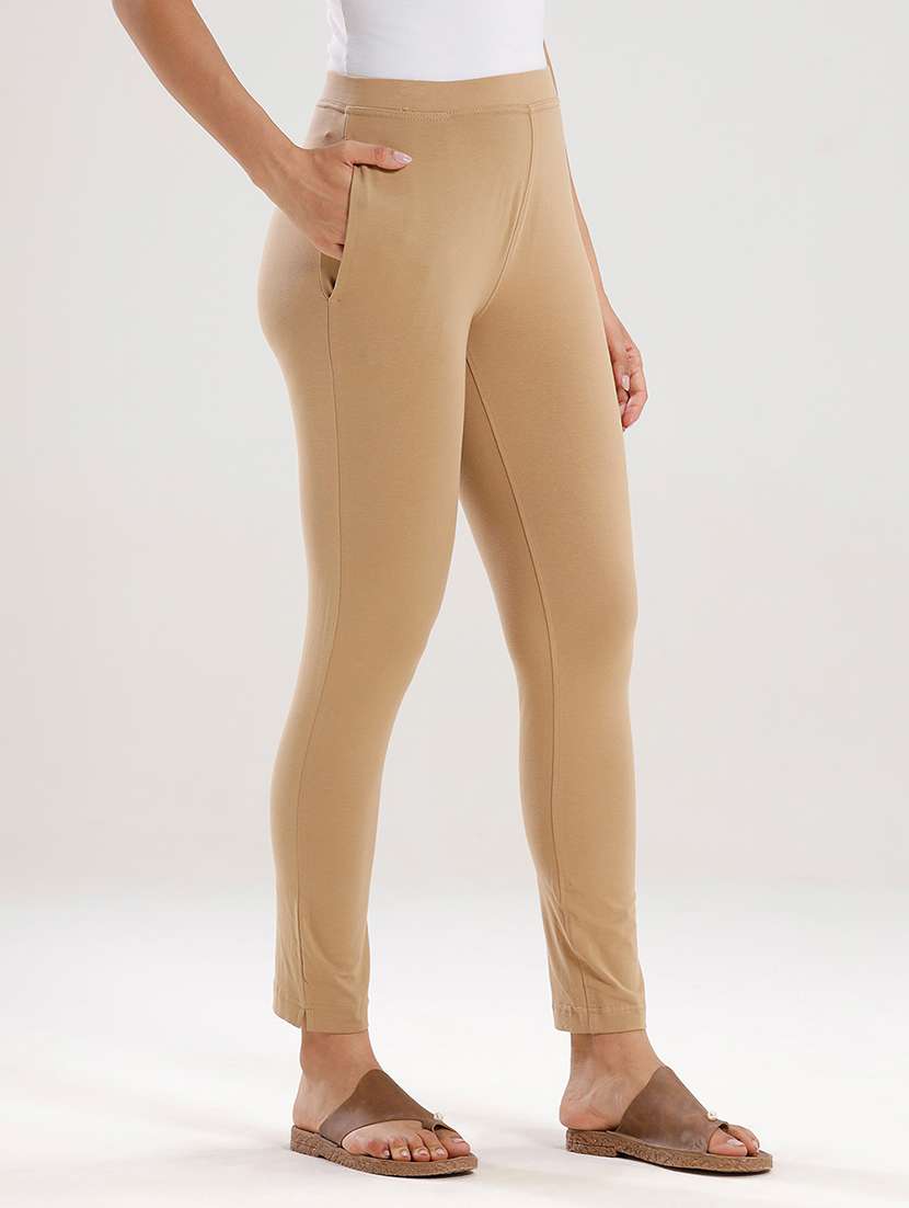 women solid mid rise ankle length legging - 21929594 -  Standard Image - 1