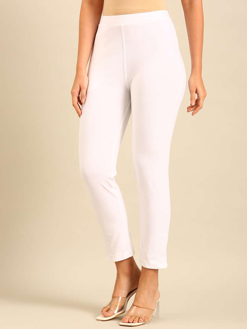 women solid mid rise ankle length legging - 21929595 -  Standard Image - 1