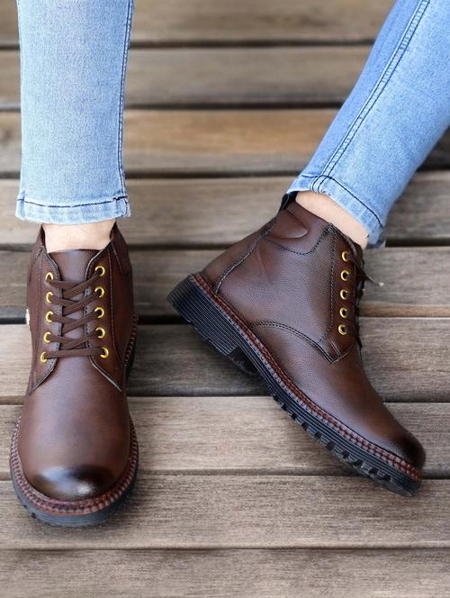 men brown lace up boot - 21930252 -  Standard Image - 0