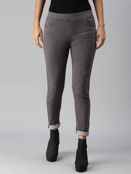 women sollid mid rise slim fit jegging - 21930260 -  Standard Image - 0