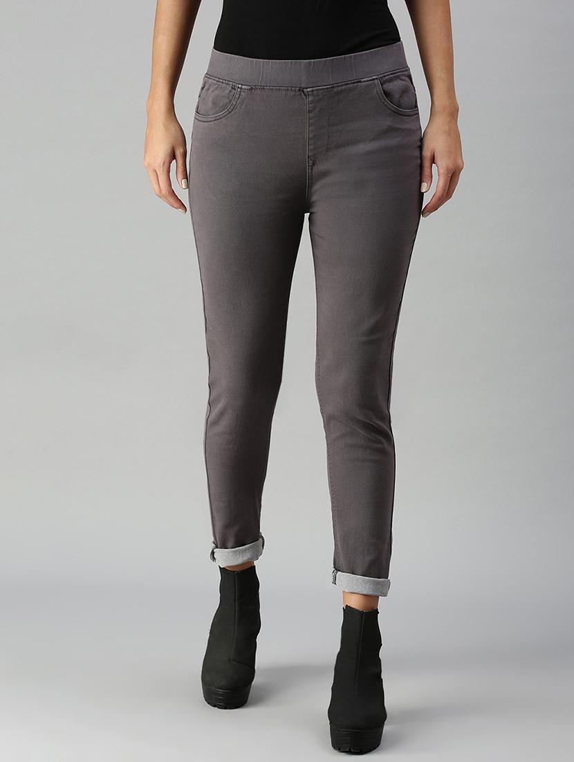 women sollid mid rise slim fit jegging - 21930260 -  Zoom Image - 0