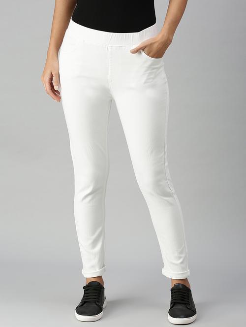 women sollid mid rise slim fit jegging - 21930262 -  Standard Image - 0