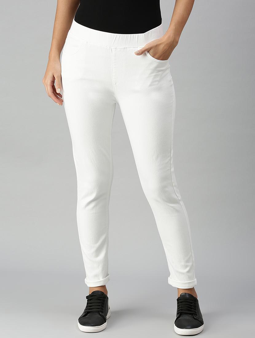 women sollid mid rise slim fit jegging - 21930262 -  Zoom Image - 0