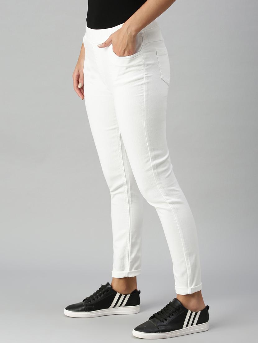 women sollid mid rise slim fit jegging - 21930262 -  Standard Image - 1