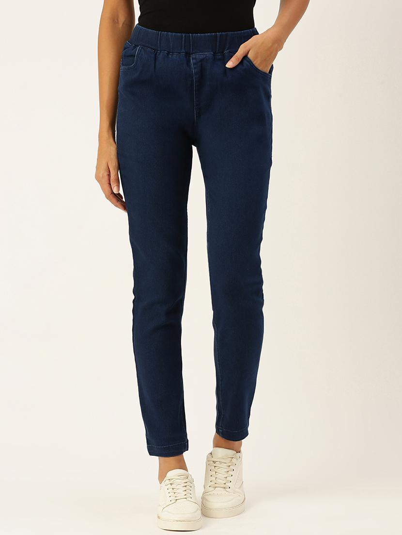 women sollid mid rise slim fit jegging - 21930267 - Standard Image - 1