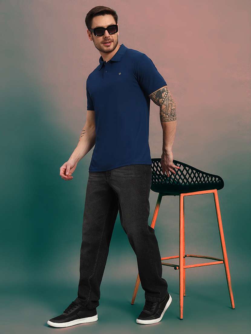men solid short sleeve regular fit polo t-shirt - 21930275 - Standard Image - 4
