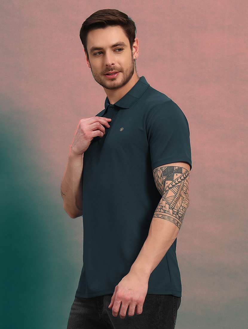 men solid short sleeve regular fit polo t-shirt - 21930278 - Standard Image - 1