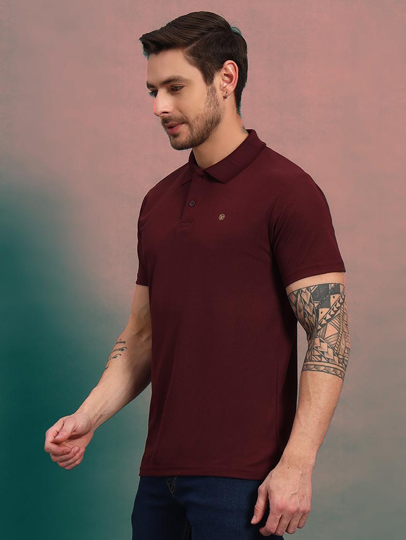 men solid short sleeves regular fit polo t-shirt - 21930282 - Standard Image - 1