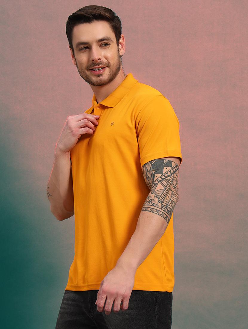 men solid short sleeve regular fit polo t-shirt - 21930283 - Standard Image - 1
