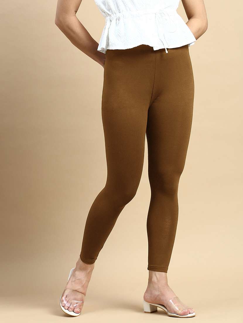 women solid mid rise ankle length legging - 21930294 -  Standard Image - 1