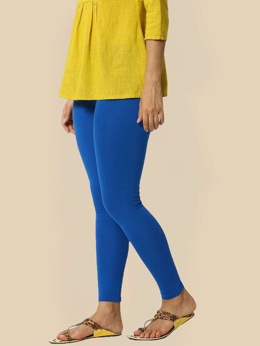 women solid mid rise ankle length leggings - 21930297 -  Standard Image - 1