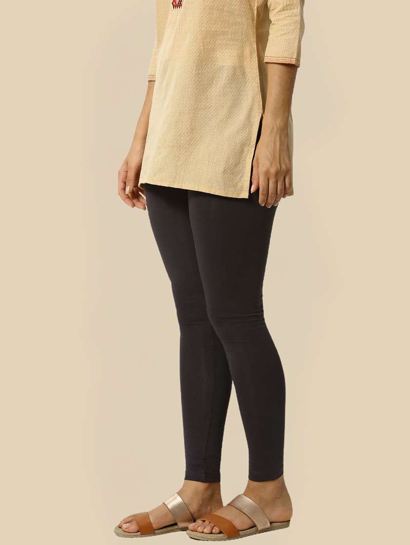 women solid mid rise ankle length legging - 21930298 -  Standard Image - 1
