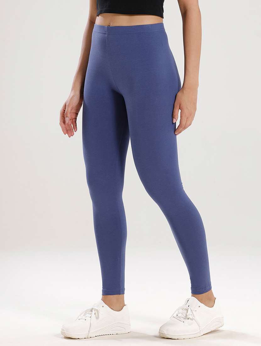 women solid high rise ankle length legging - 21930339 -  Standard Image - 1