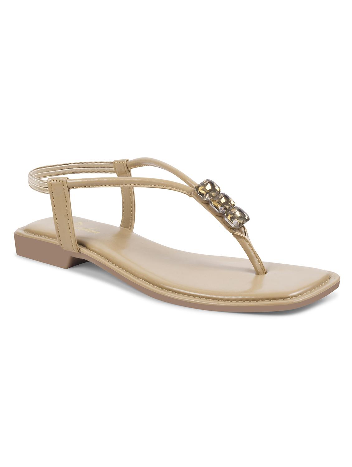 women beige t-strap sandal - 21930382 -  Standard Image - 1